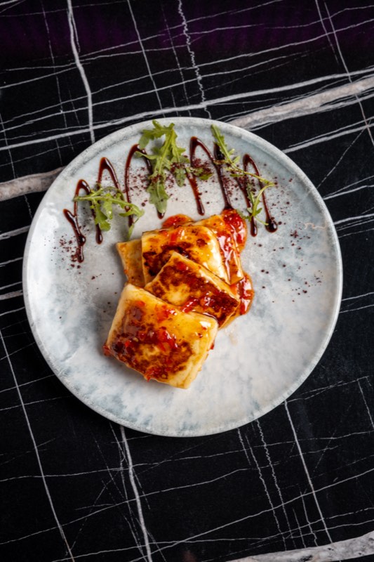 Pan-seared halloumi